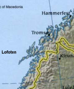 Lofoten Inseln (das Kabeljaugebiet)