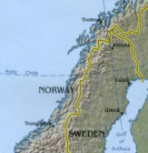 Der nördliche Polarkreis bei Norwegen.